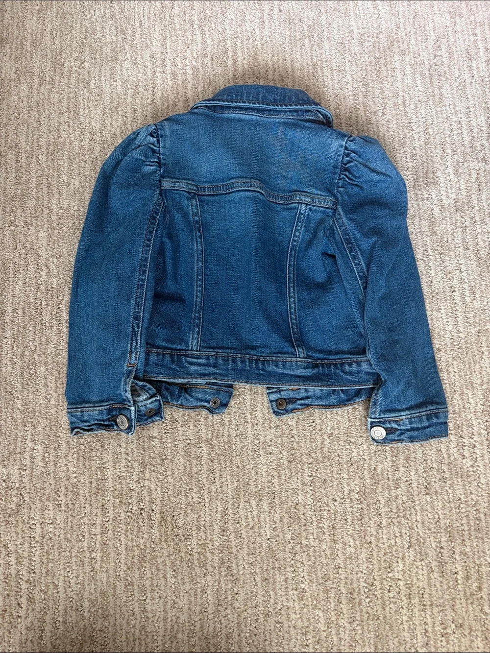 GAP Girls Medium Blue Denim Jacket with Puff Shoulders